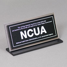 NCUA Counter Sign on Backplate with Base