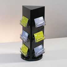 Rotating Business Card Holder, 3-Sided with 9 Pockets