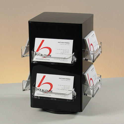 Rotating Business Card Holder, 4-Sided with 8 Pockets