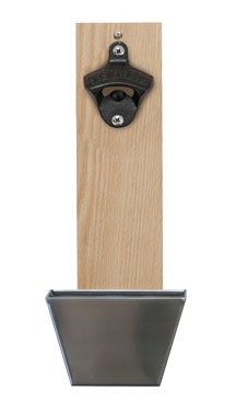 Wall-Mount Bottle Opener with Metal Cap Catcher