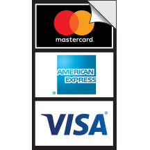 Credit Card Decal with 3 Decals, 2-1/2w x 4-1/2h