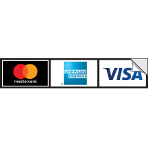 Credit Card Decal (2-Sided) with 3 Decals. 8-3/4w x 1-1/2h