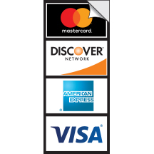 Credit Card Decal (1-Sided) with 4 Decals, 2-1/2w x 5-7/8h