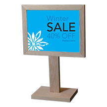 Countertop Pedestal Base Sign Holder with 1in Frame - 11w x 8.5h