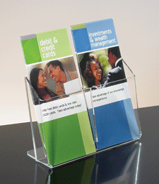 Wall Mount Side-by-Side Literature Holder - 4w