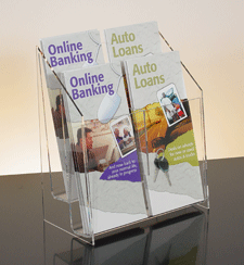 Tiered Literature Holder with Clear Angled Sides - 4w