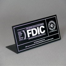 FDIC and Share Insurance Fund Countertop Sign - 10w x 4.5h