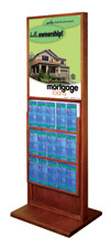 2-Sided Classic Floor Display with 15-Pocket Brochure Holders