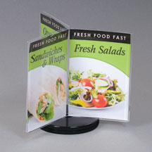 6-Panel Rotating Table Tent Sign Holder