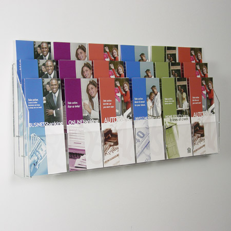 Wall Mount Tiered Literature Holder - 4w