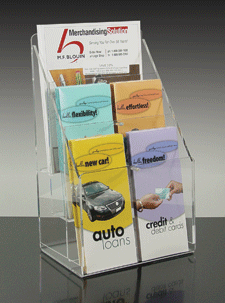 Adjustable Acrylic Literature Holder - 6-Pocket 3-Tier