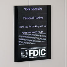 Contemporary Teller Magnetic Sign for Wall - 7w x 11h