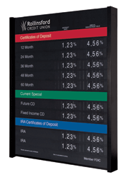 Contemporary Wall Frame w/ 22w x 28h Rate Display