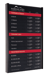 Contemporary Wall Frame w/ 22w x 36h Rate Display