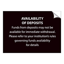 Availability of Deposits Decal - 3.5