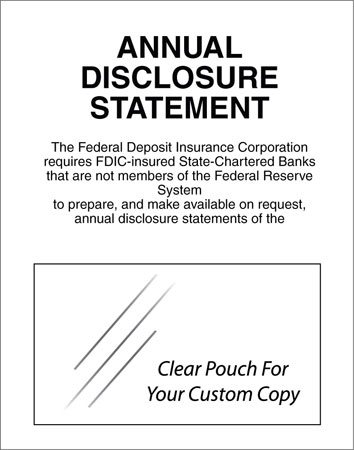 Annual Disclosure Statement - FDIC (NonFederal Reserve) - Bent White Acrylic