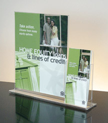 Acrylic Countertop Sign Holder with Pamphlet Pocket