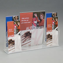 Counter Sign Holder for 8.5x11 with 4-Pocket Brochure Holder