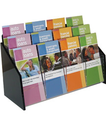 Wall Mount Tiered Literature Holder - 4w