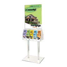 Clear Acrylic Floor Poster Stand - Two 10-Pocket Lit