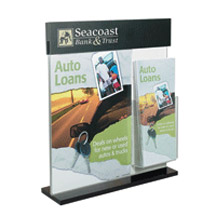 Counter Sign Holder with Literature Pocket and Black Header