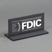 T-Stand Non-Glare FDIC Sign - 7x3