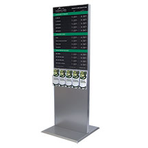 Modern Line Floor Display with 22x36 Magnetic Rate Display