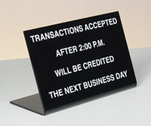 Transactions After Countertop Sign - 7w x 5h