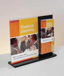 2-Sided Black Acrylic Countertop Sign Holder with Brochure Pockets