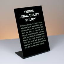 Standard Funds Availability Policy - 6x9 - Counter