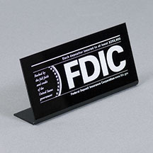 FDIC Acrylic Counter Sign - 7x3