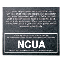 Magnetic Wall Shared Branch Sign with NCUA