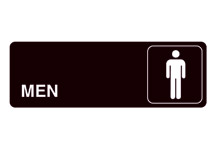 Acrylic Facility Sign, 9w x 3h, Men's Restroom