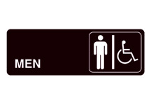 Acrylic Facility Sign, 9w x 3h,  Men's Handicapped