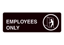 Acrylic Facility Sign, 9w x 3h,  Employees Only