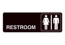 Acrylic Facility Sign, 9w x 3h,  Restroom