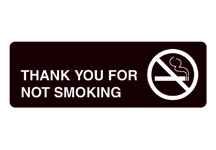 Acrylic Facility Sign, 9w x 3h,  Thank You for Not Smoking