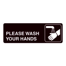 Acrylic Facility Sign, 9w x 3h,  Please Wash Your Hands