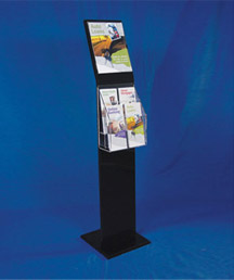 48h Black Acrylic Slant Back Floor Sign & Literature Holder