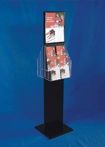 49h Vertical 2-Sided Black Acrylic Floor Sign & Lit Holder