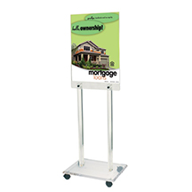 Rolling Clear Acrylic Floor Poster Stand