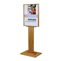 2-Sided Oak Floor Poster Stand - 22x28