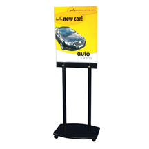 Rolling Black Floor Poster Stand