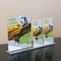 Acrylic Counter Sign Holder with 2 Brochure Pockets