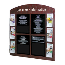 Consumer Information Display with Pockets for 4 Acrylic Signs