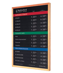 Oak Wall Frame for 22x36 Rate Displays