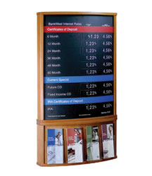 22x28 Convex Wood Wall Frame with 4-Pocket Brochure Holder