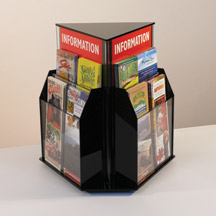 Rotating 12-pocket literature dispenser with Headers