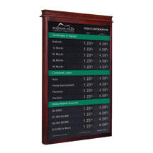 Windsor Wall Frame w/ 22w x 36h Rate Display