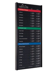 Contemporary Wall Frame w/ 22w x 48h Rate Display